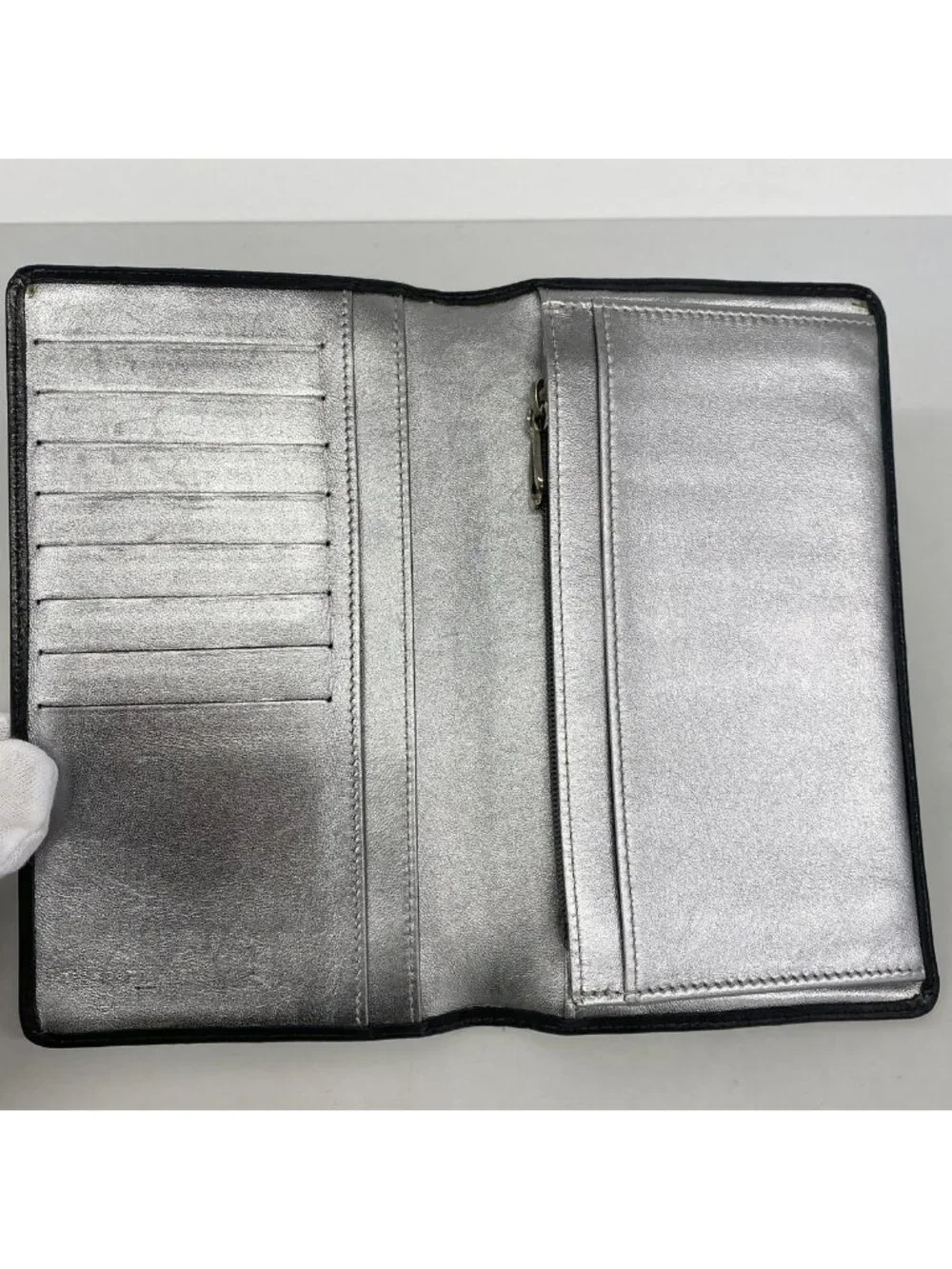 Chanel Wallet Mademoiselle Lambskin Black Silver